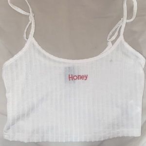 small, see through, embroidery crop top